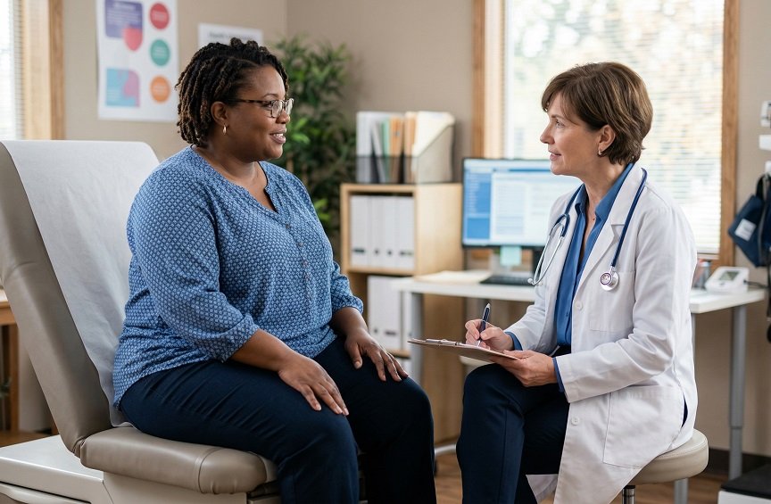 Médico discutindo diretrizes para o tratamento da obesidade no Brasil